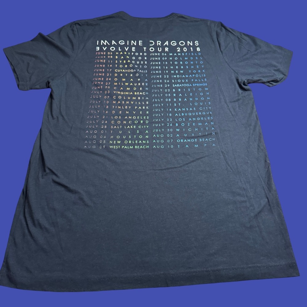 Imagine Dragons Mens L Evolve Tour 2018 Official Concert Merch 2 Sided T Shirt